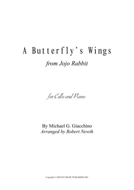 A Butterfly Wings From Jojo Rabbit For Cello And Piano Sheet Music