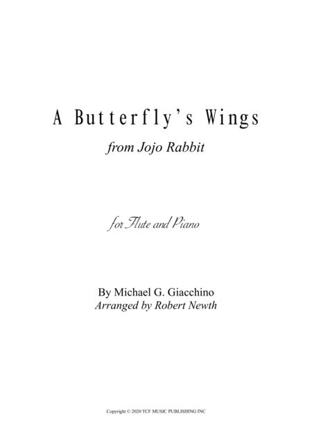 A Butterfly Wings From Jojo Rabbit For Flute And Piano Sheet Music