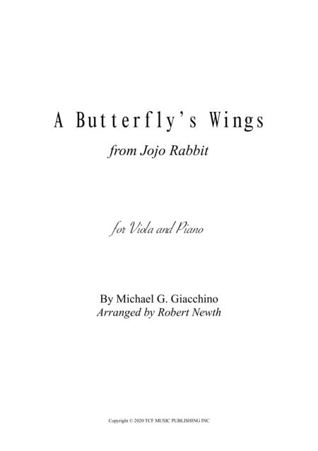 Free Sheet Music A Butterfly Wings From Jojo Rabbit For Viola And Piano