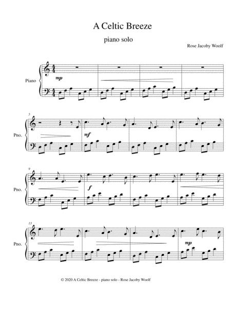 A Celtic Breeze Piano Solo Sheet Music