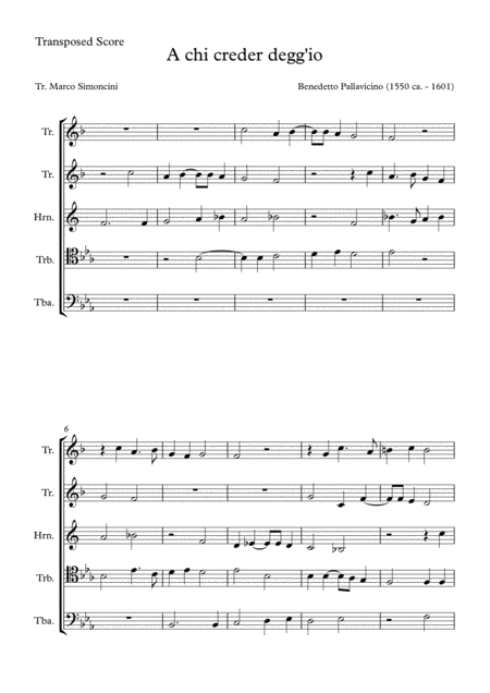 A Chi Creder Degg Io Sheet Music