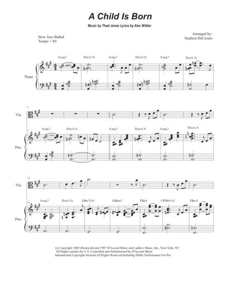 A Child Is Born Viola Solo And Piano Sheet Music