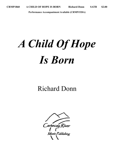 A Child Of Hope Is Born Satb Or Sab Choir Sheet Music