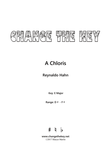 Free Sheet Music A Chloris E Major