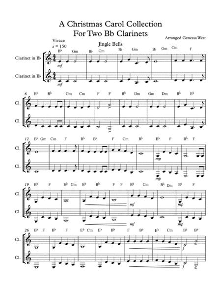 Free Sheet Music A Christmas Carol Collection For Two Bb Clarinets