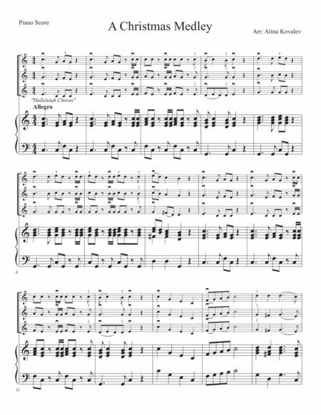 Free Sheet Music A Christmas Medley For 3 Violins Score