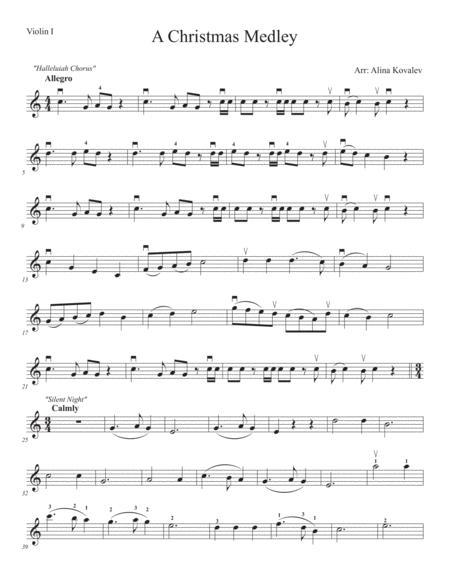 A Christmas Medley For 3 Violins Violin 1 Sheet Music