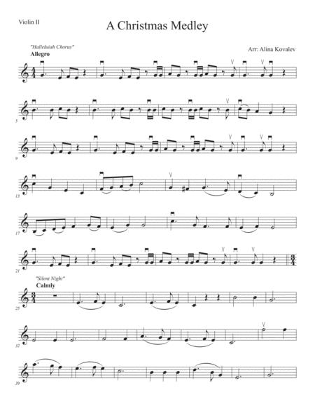 A Christmas Medley For 3 Violins Violin 2 Sheet Music