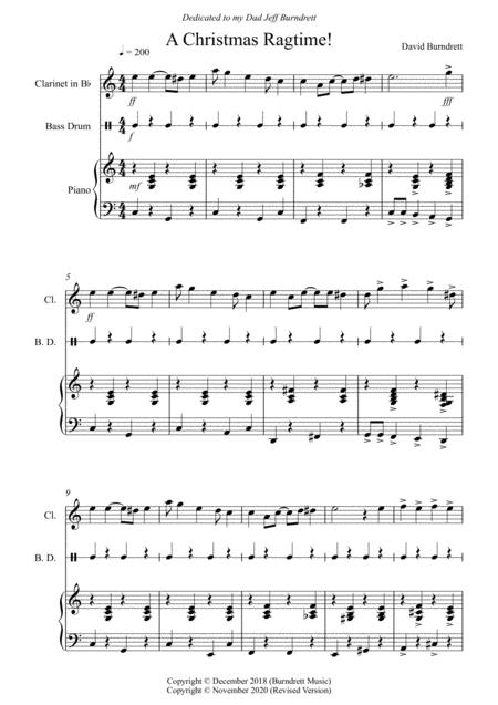 A Christmas Ragtime For Clarinet And Piano Sheet Music