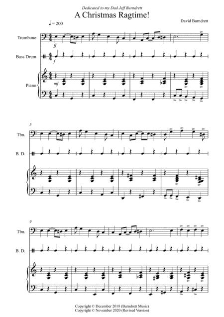 A Christmas Ragtime For Trombone And Piano Sheet Music