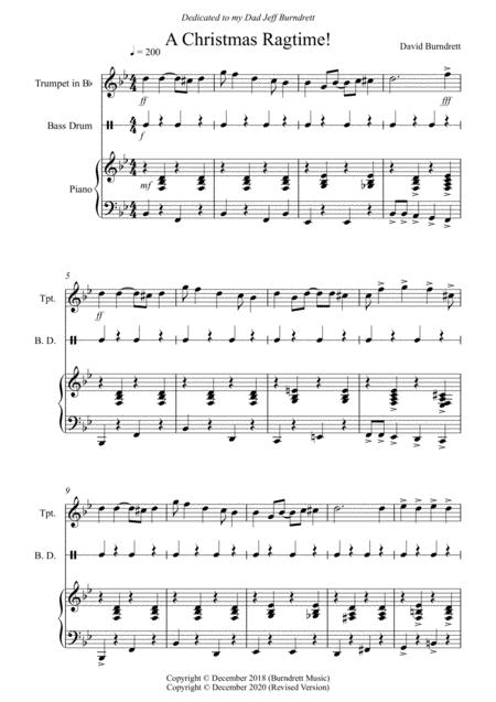 Free Sheet Music A Christmas Ragtime For Trumpet And Piano