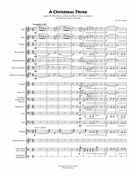 Free Sheet Music A Christmas Three