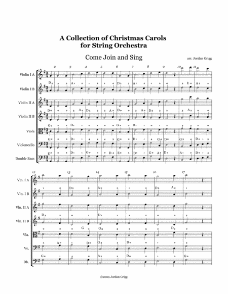 A Collection Of Christmas Carols For String Orchestra Sheet Music