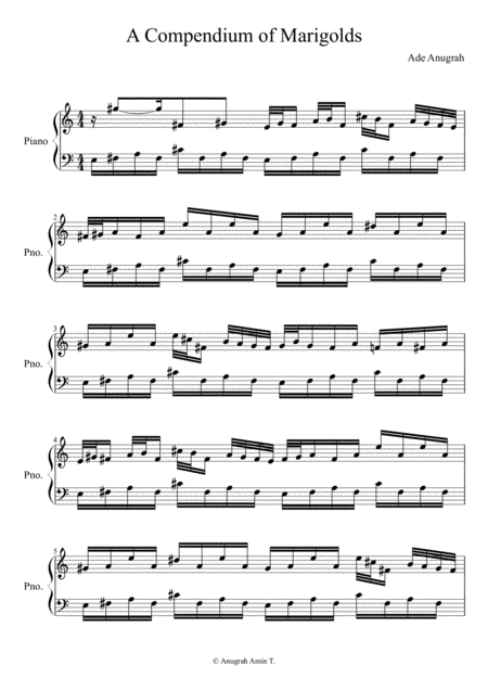 A Compendium Of Marigolds Sheet Music