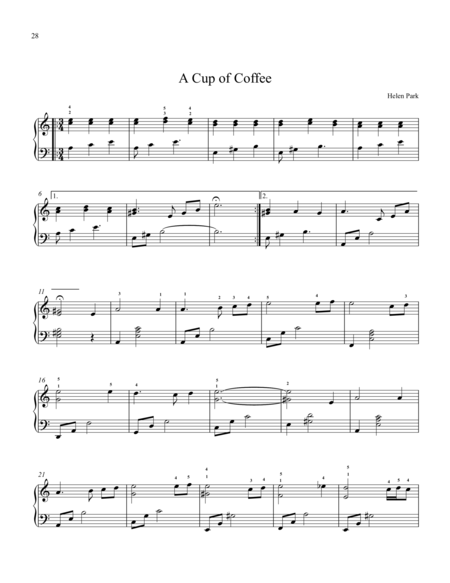 Free Sheet Music A Cup Of Coffee