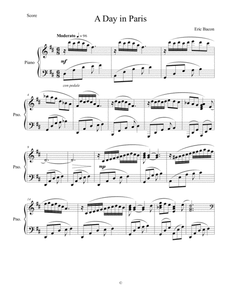 A Day In Paris Sheet Music