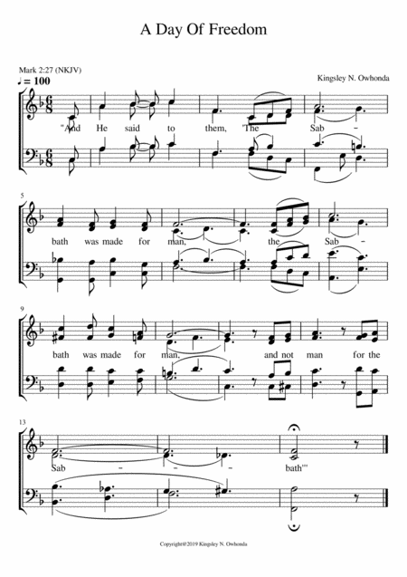 A Day Of Freedom Sheet Music