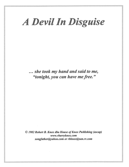 A Devil In Disguise Sheet Music