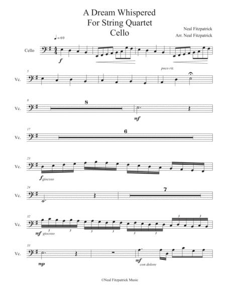 Free Sheet Music A Dream Whispered For String Quartet