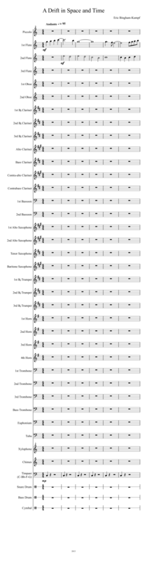 A Drift In Time And Space Sheet Music