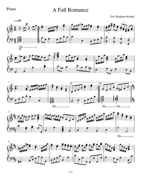 A Fall Romance Sheet Music