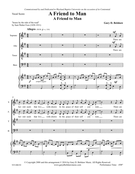 A Friend To Man Sheet Music