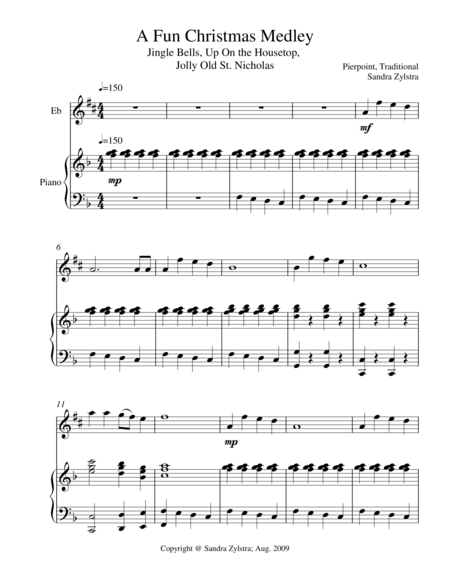 Free Sheet Music A Fun Christmas Medley Treble Eb Instrument Solo