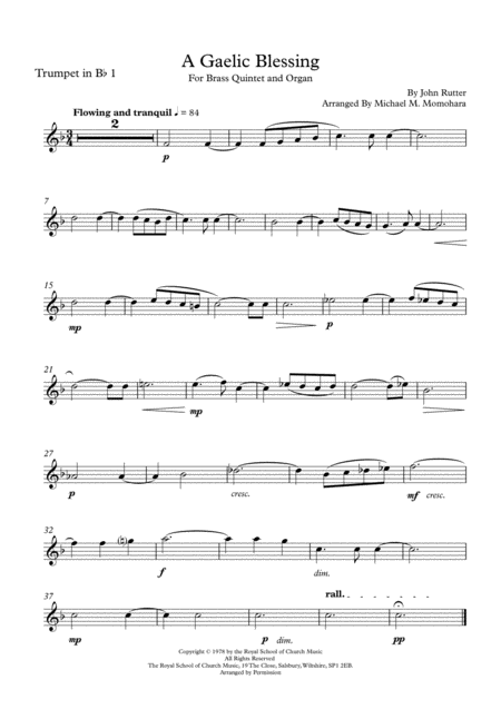 A Gaelic Blessing Parts For Brass Quintet Sheet Music