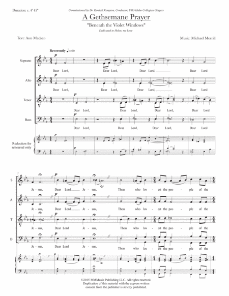 A Gethsemane Prayer Sheet Music