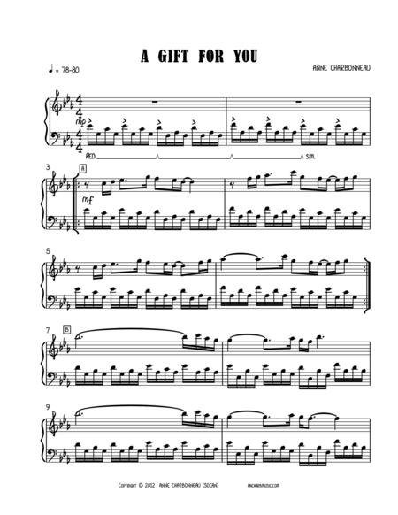 Free Sheet Music A Gift For You