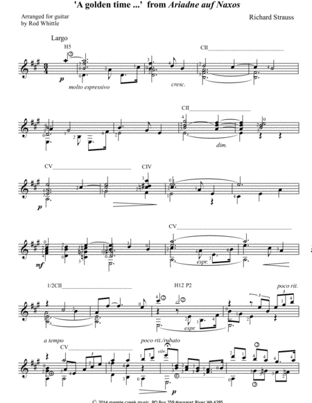 Free Sheet Music A Golden Time From Ariadne Auf Naxos