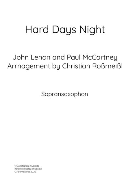 A Hard Days Night Melody For Saxophon Sheet Music