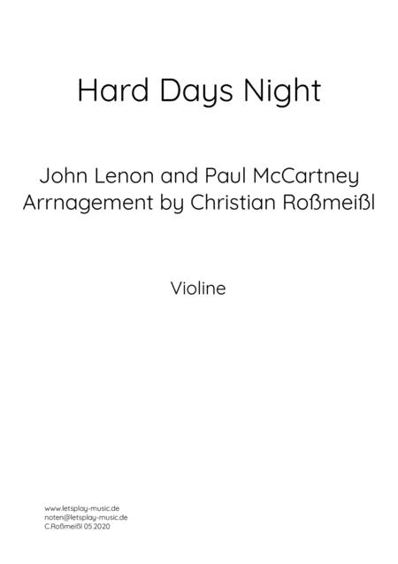 A Hard Days Night Melody For Strings Violin Cello Sheet Music