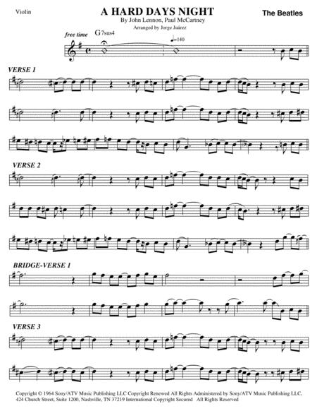 A Hard Days Night Violin Sheet Music