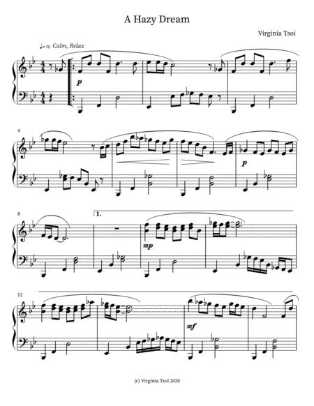 Free Sheet Music A Hazy Dream