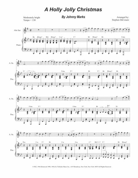 Free Sheet Music A Holly Jolly Christmas Alto Saxophone And Piano