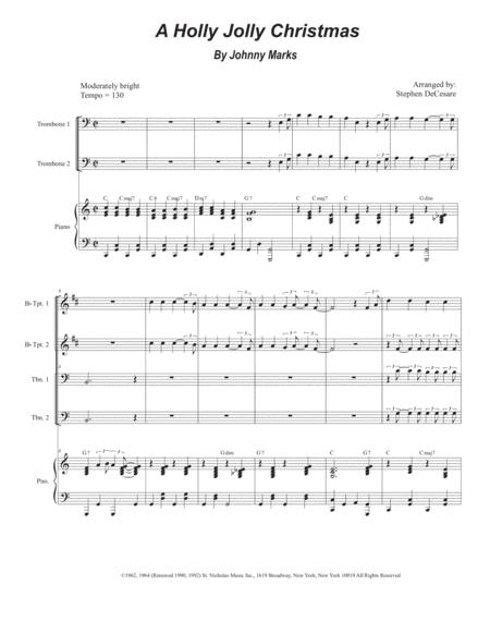 A Holly Jolly Christmas Brass Quartet And Piano Alternate Version Sheet Music