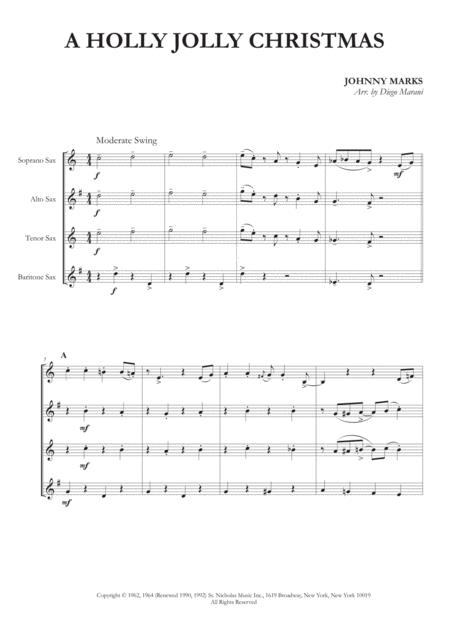 A Holly Jolly Christmas For Saxophone Quartet Sheet Music