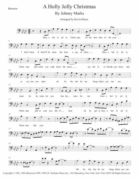 A Holly Jolly Christmas Original Key Bassoon Sheet Music