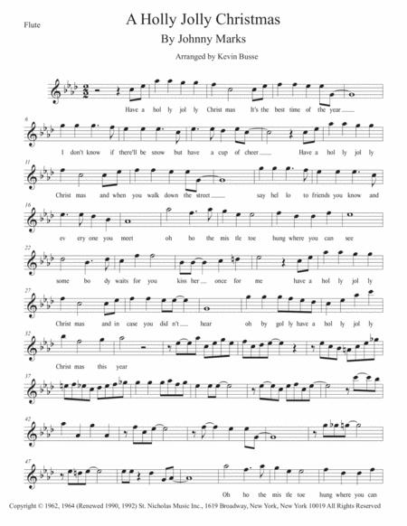 A Holly Jolly Christmas Original Key Flute Sheet Music