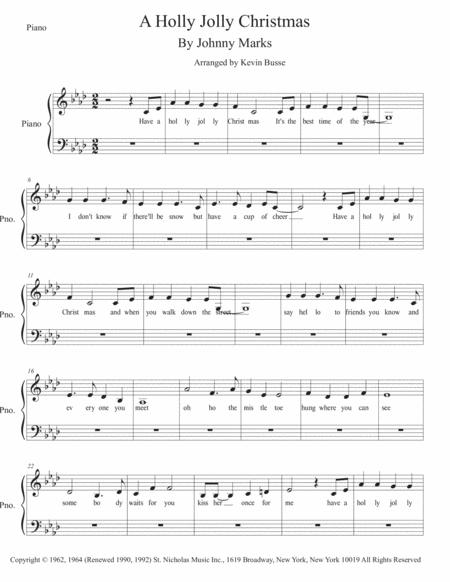 A Holly Jolly Christmas Original Key Piano Sheet Music