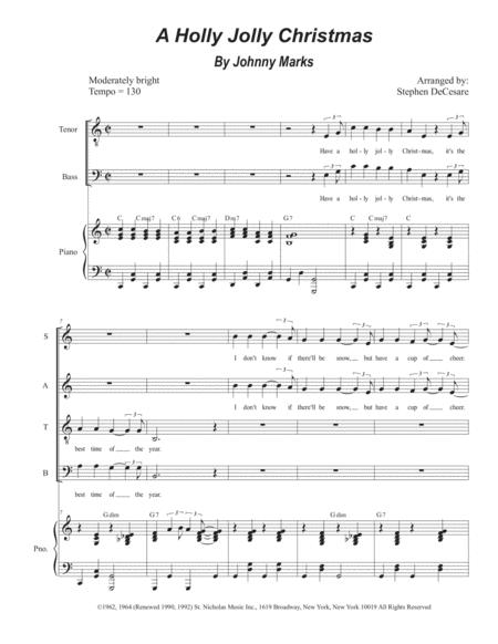 Free Sheet Music A Holly Jolly Christmas Satb