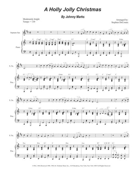 A Holly Jolly Christmas Soprano Saxophone And Piano Sheet Music