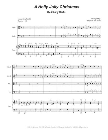A Holly Jolly Christmas String Quartet And Piano Sheet Music