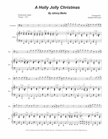 A Holly Jolly Christmas Trombone Solo And Piano Sheet Music