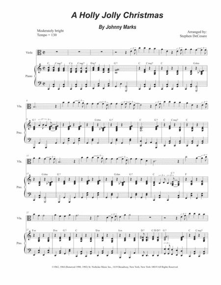 A Holly Jolly Christmas Viola Solo And Piano Sheet Music