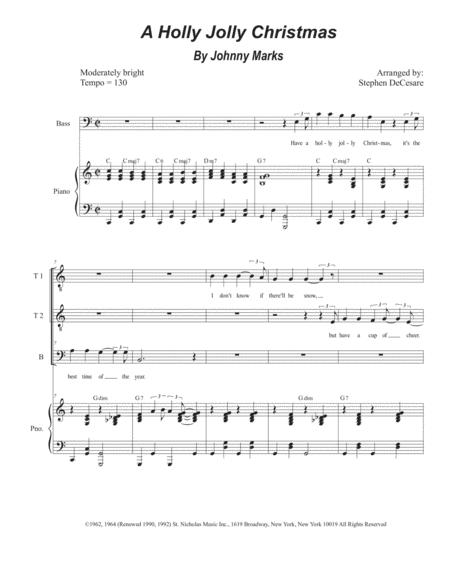 A Holly Jolly Christmas Vocal Trio Ttb Sheet Music