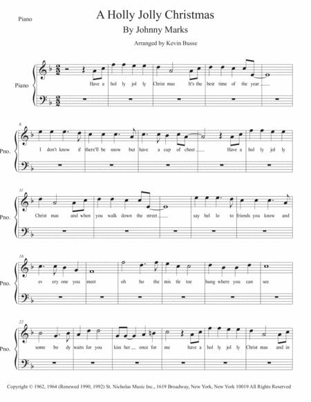 Free Sheet Music A Holly Jolly Christmas W Lyrics Piano