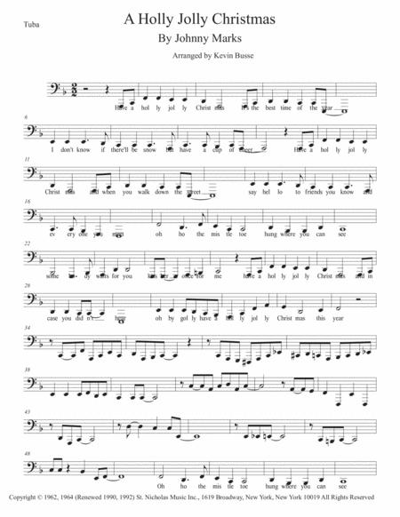 A Holly Jolly Christmas W Lyrics Tuba Sheet Music