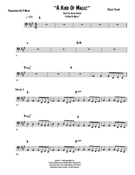 A Kind Of Magic Bass Guitar Sheet Music